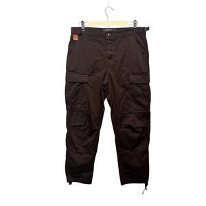 Empyre Mens Brown Cargo Pants Men's Size 30 Relaxed Wide Leg Baggy Skater Cotton